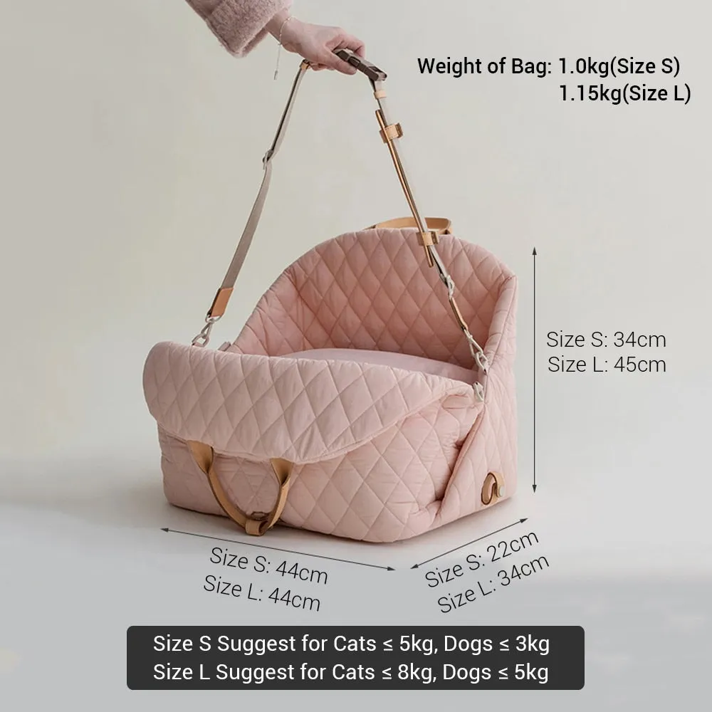 2024 New Luxury Pet Dog Carrier Bag Cat Tote Bag Travel Safety Dog Car Seat Detachable Pet Bed Nest Dog Accessories Pet Booster
