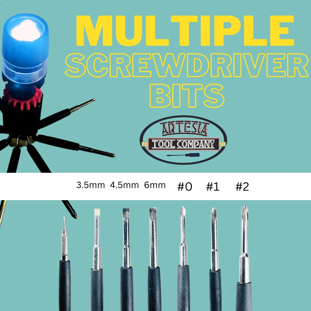 8 In 1 Multipurpose 6" Flashlight & Screwdrivers  - PS-02511