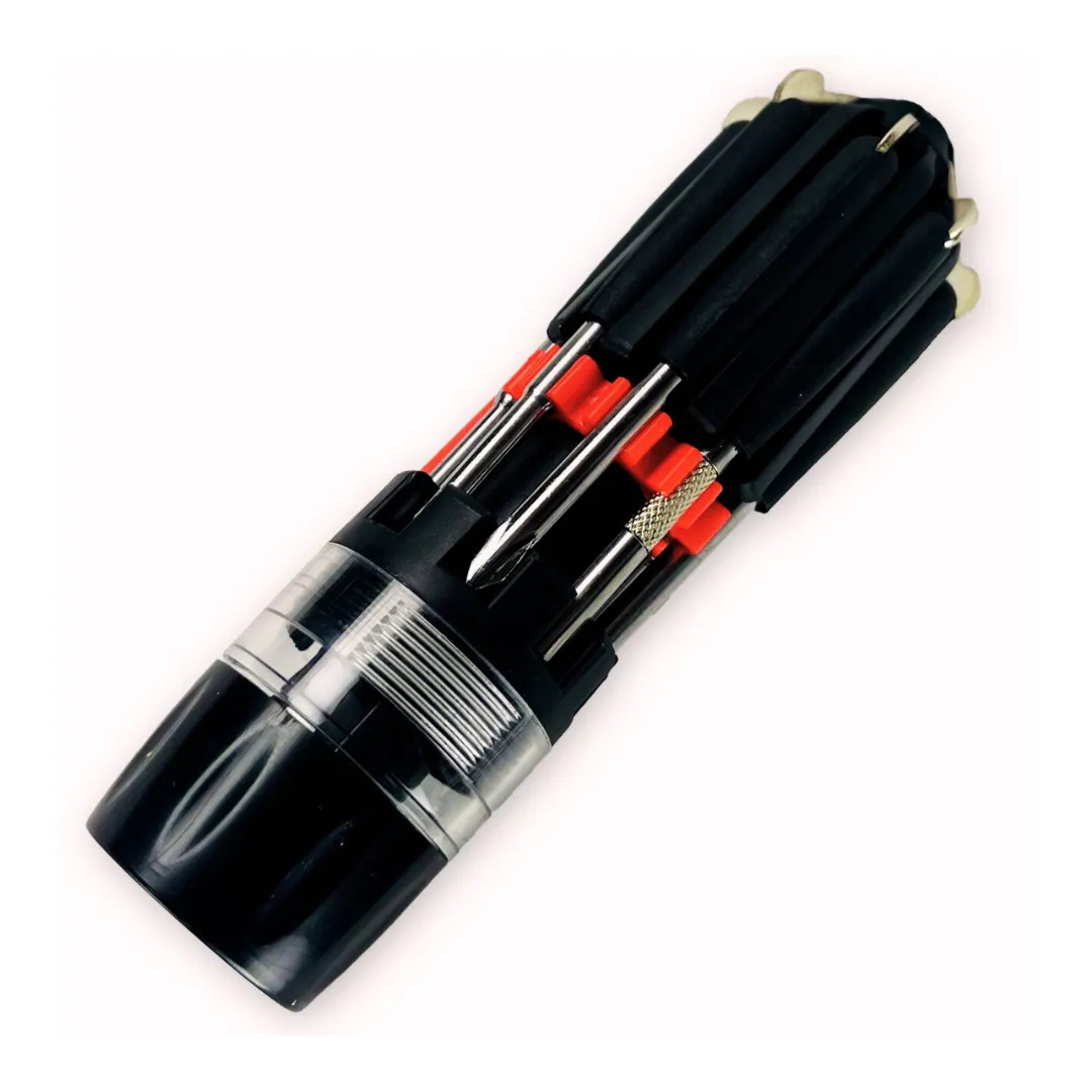 8 In 1 Multipurpose 6" Flashlight & Screwdrivers  - PS-02511