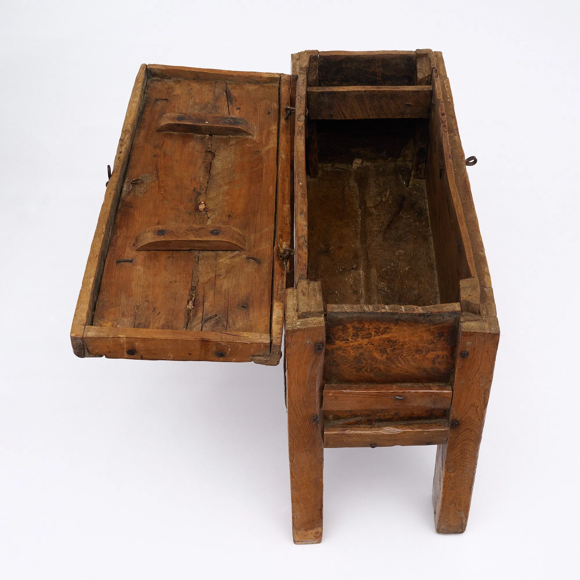 Antique “High Period” Wooden Trunk on Legs - ON HOLD