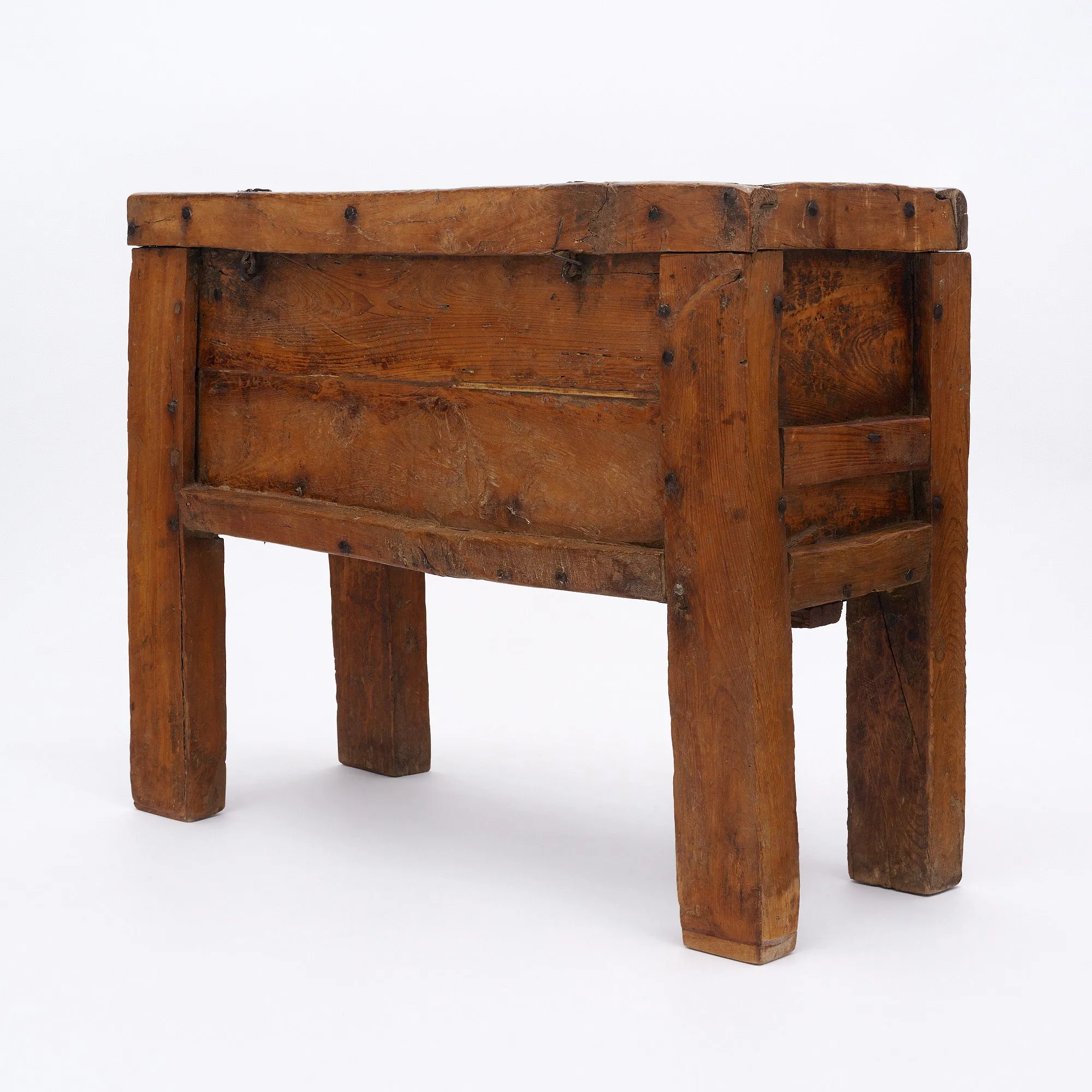 Antique “High Period” Wooden Trunk on Legs - ON HOLD