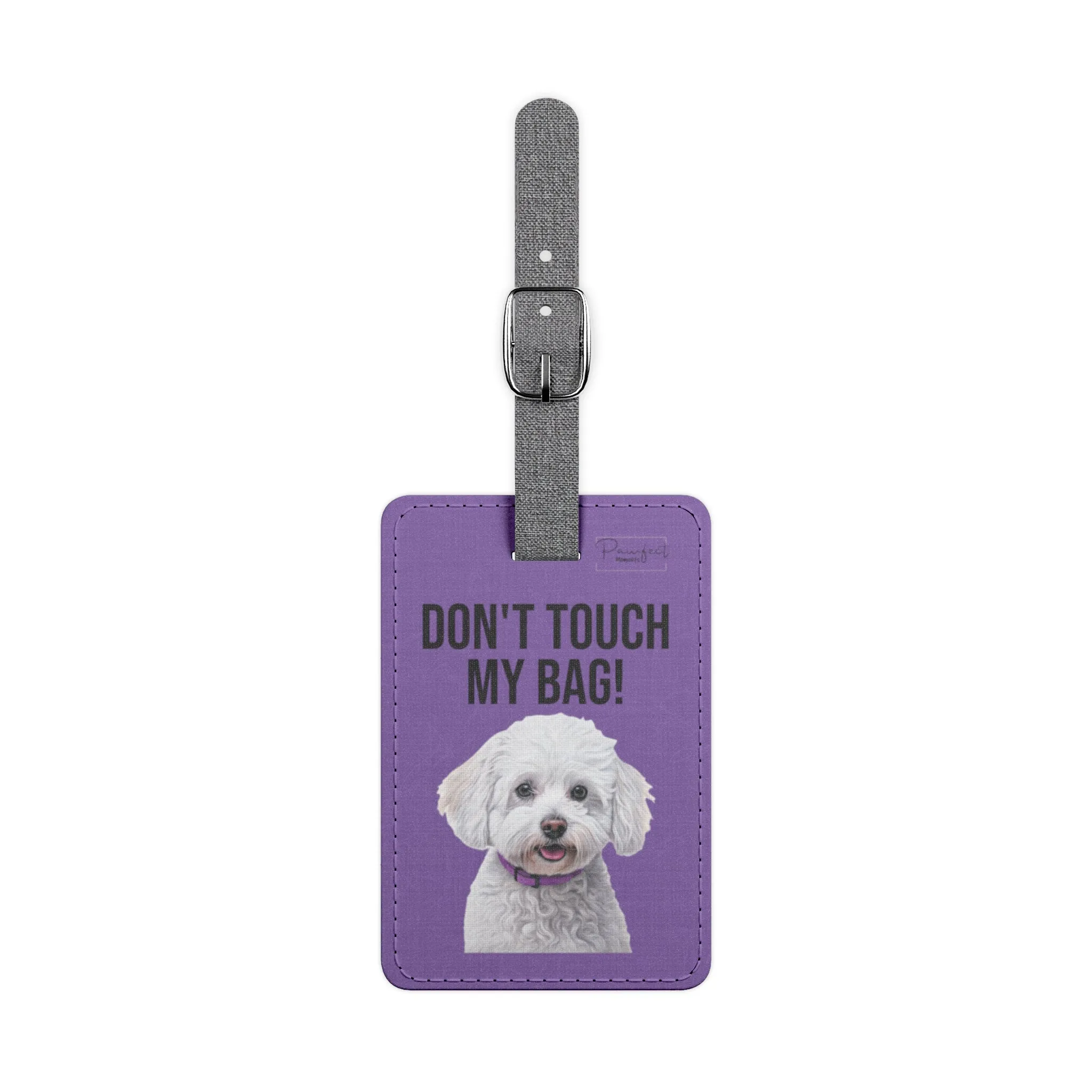 Bichon Frisé Saffiano Polyester Luggage Tag (scratch- and water-resistant)