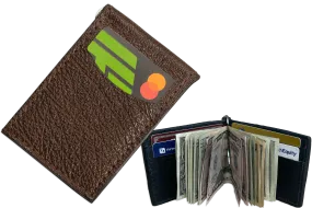 Brown Shark Bifold Slim Profile Wallet With Money Clip