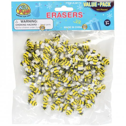 Bumble Bee Erasers Kids Stationery (144 pieces)
