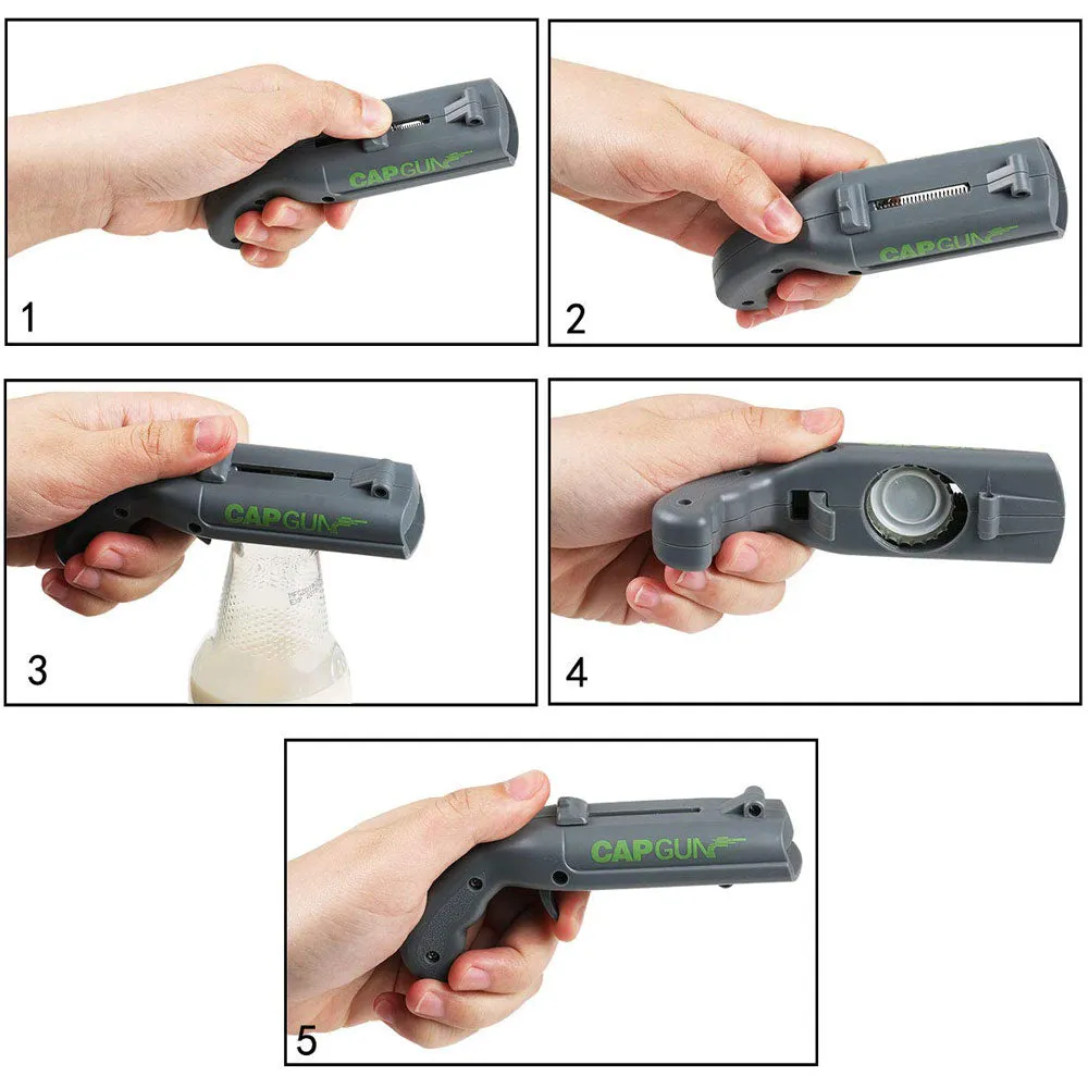 Cap Gun Flying Cap Launcher Bottle Opener