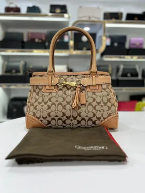 COACH Fabric Brown Leather Shoulderbag For Women