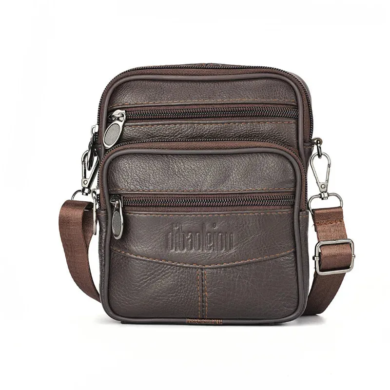 Compact Genuine Leather Vertical Crossbody Bag