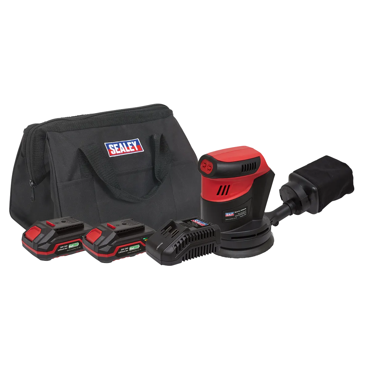 Cordless Orbital Palm Sander Kit ¯125mm 20V - 2 Batteries