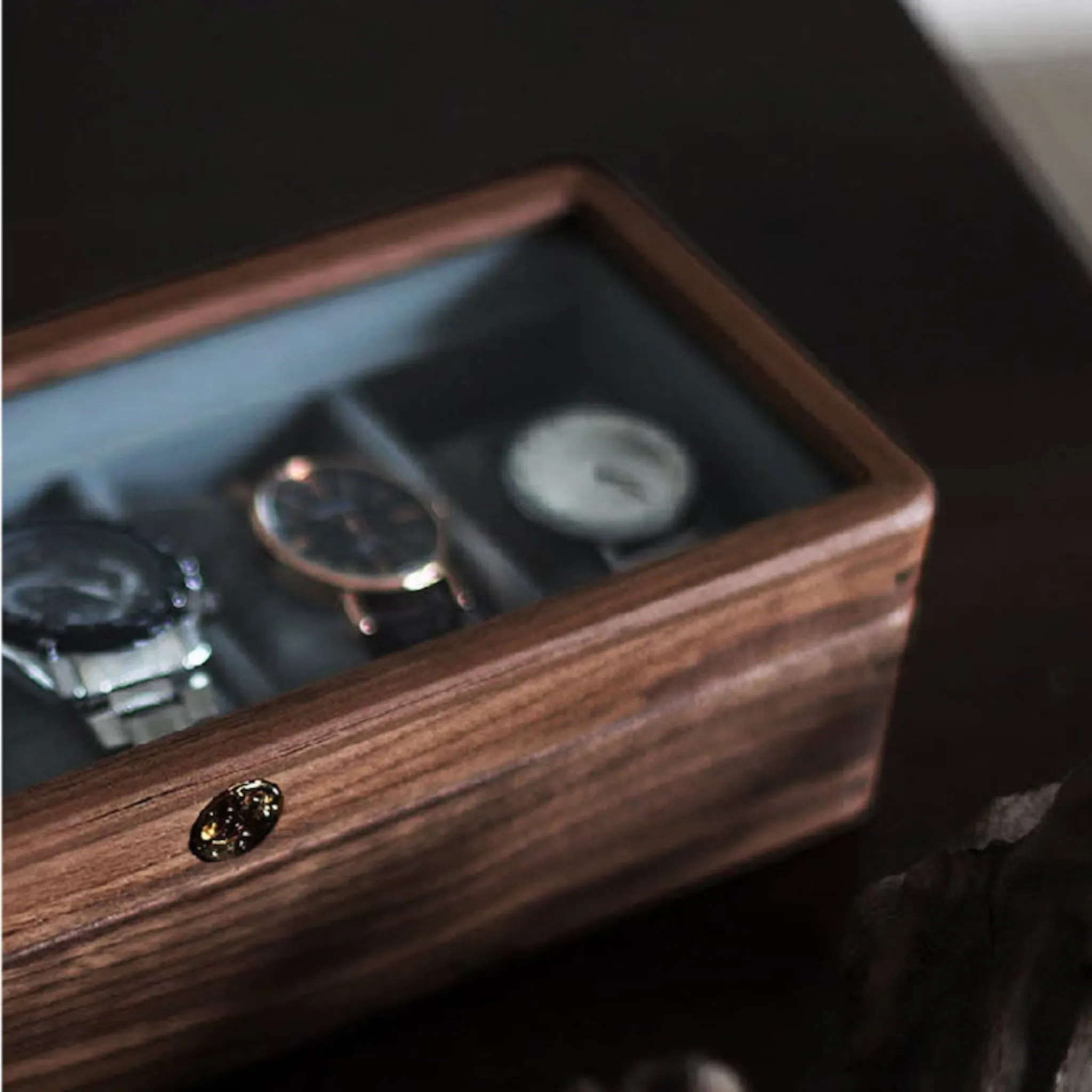 Dark Walnut Watch Display Case