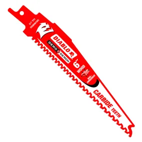 Diablo 6" x 5/7-TPI Demo Demon Carbide Teeth Reciprocating Saw Blades for Nail-Embedded Wood - 3/Pack