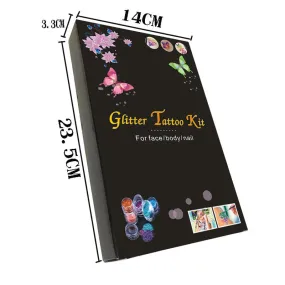 Diamond Glitter Tattoo Set Semi-Permanent Small Tattoo Color Stage Glitter Makeup