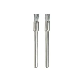DREMEL 443-02 Brush, 1/8 in Dia, 1/8 in Arbor/Shank, Carbon Steel Bristle