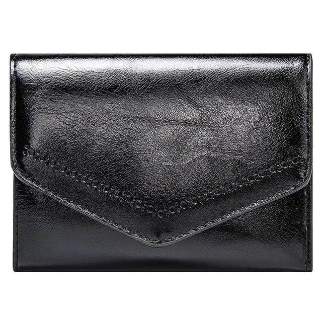 Envelope Women Wallet Patent Leather Ladies Short Coin Purse Women's Clutch Money Bags High Capacity Credit Card Holders Female
