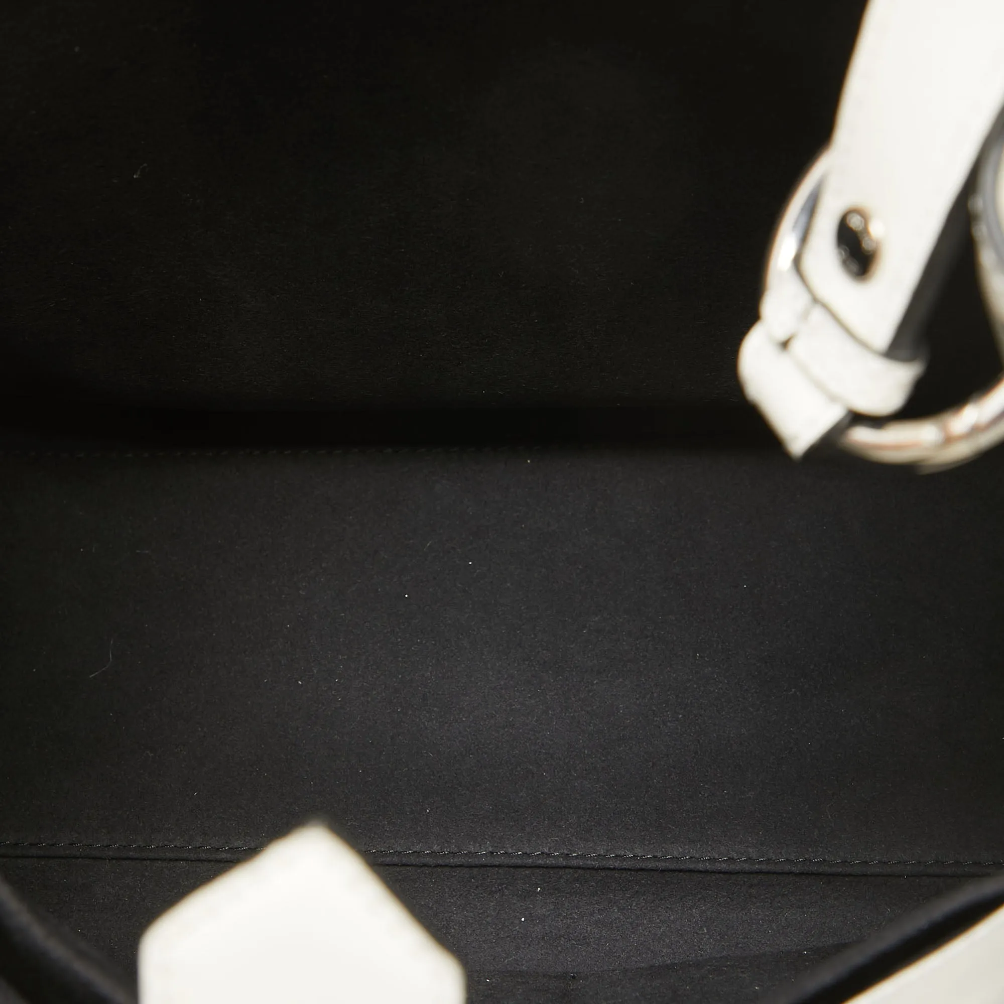 Fendi  Leather And Velvet Ff Runaway Top Handle Bag