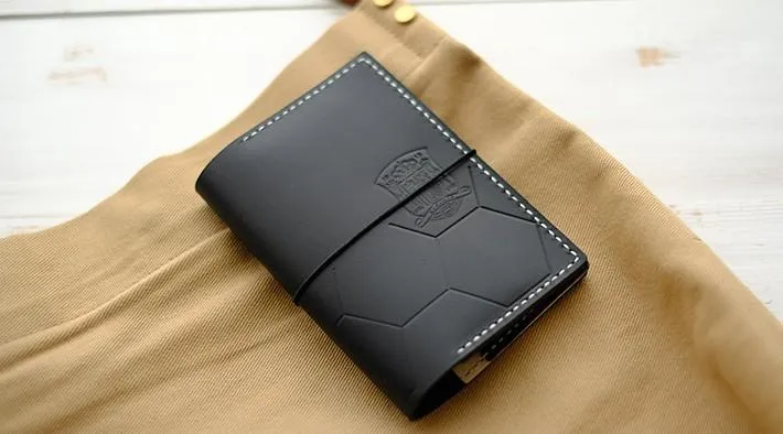 Handmade Leather Soccer Bifold Cool Men Long Wallet PERSONALIZED MONOGRAMMED GIFT CUSTOM Travel Wallet Passport Wallet