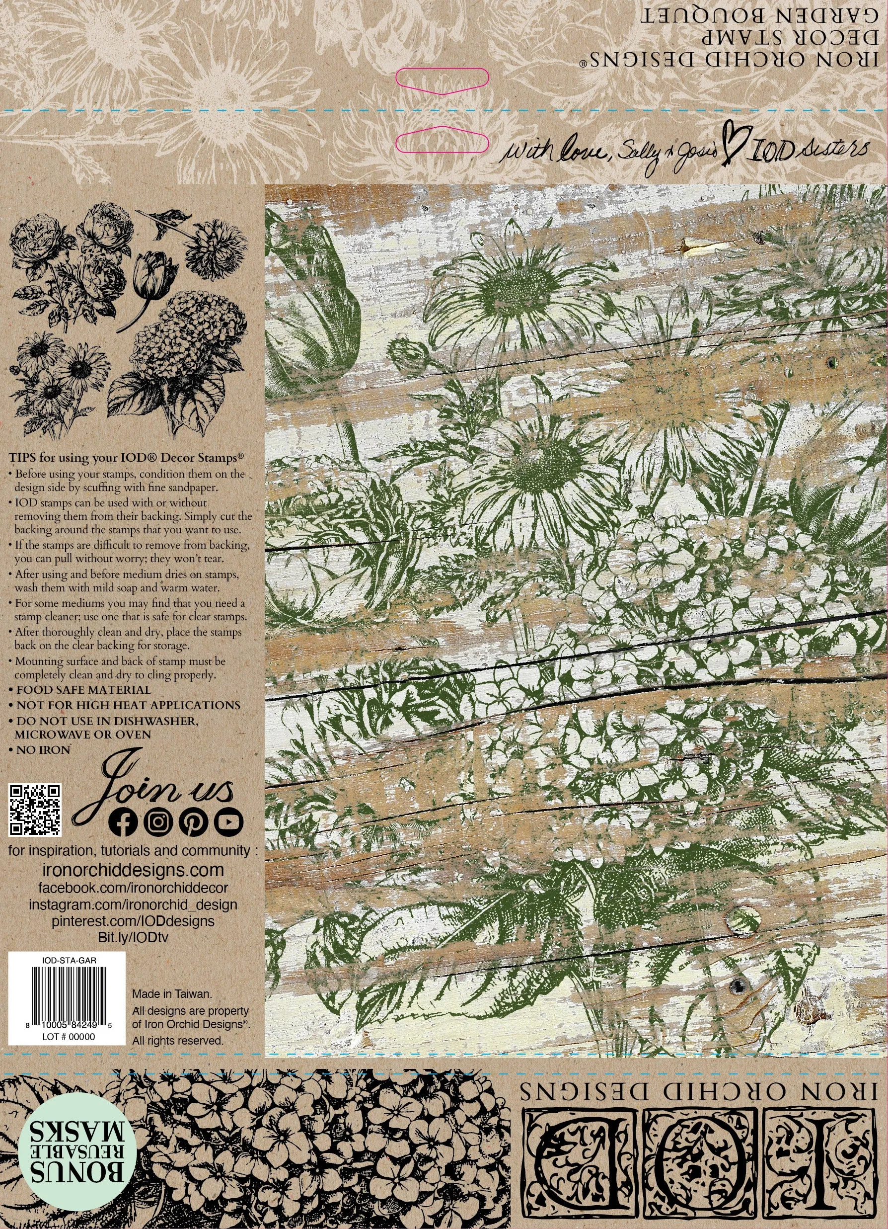 IOD Garden Bouquet Stamp 12x12