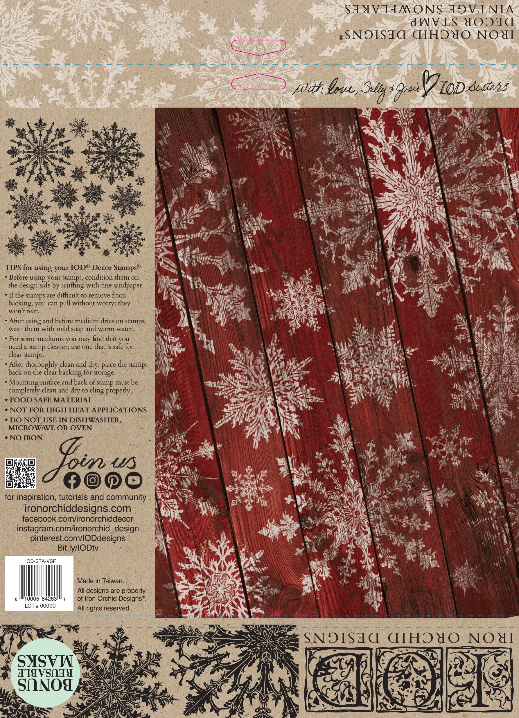 IOD Vintage Snowflakes 12x12