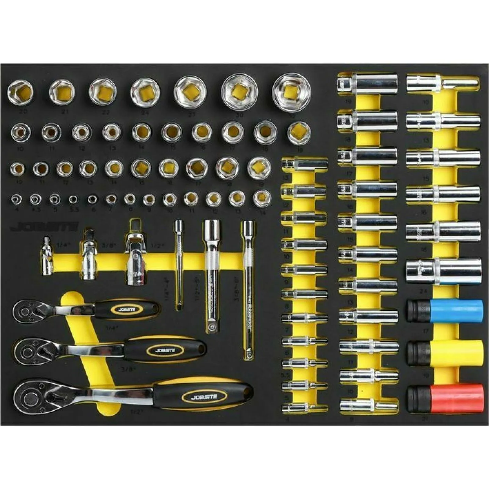 Jobsite 7 Drawer Roller Tool Cabinet Includes 270pcs Tools Set, by Neilsen CT3323