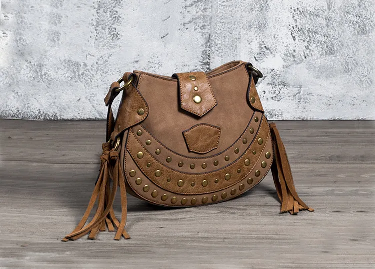 Ladies Western Crossbody Purse With Fringe Crossbody Boho Bag