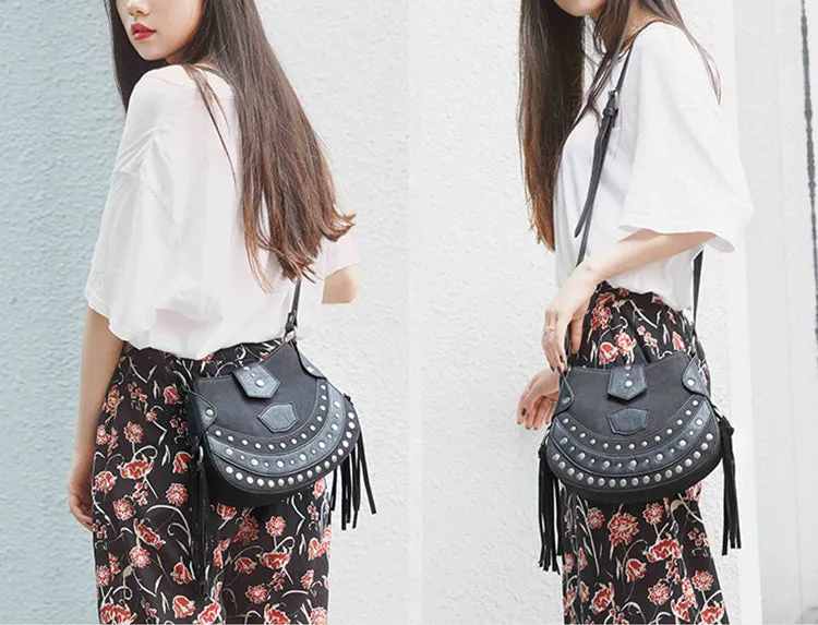 Ladies Western Crossbody Purse With Fringe Crossbody Boho Bag
