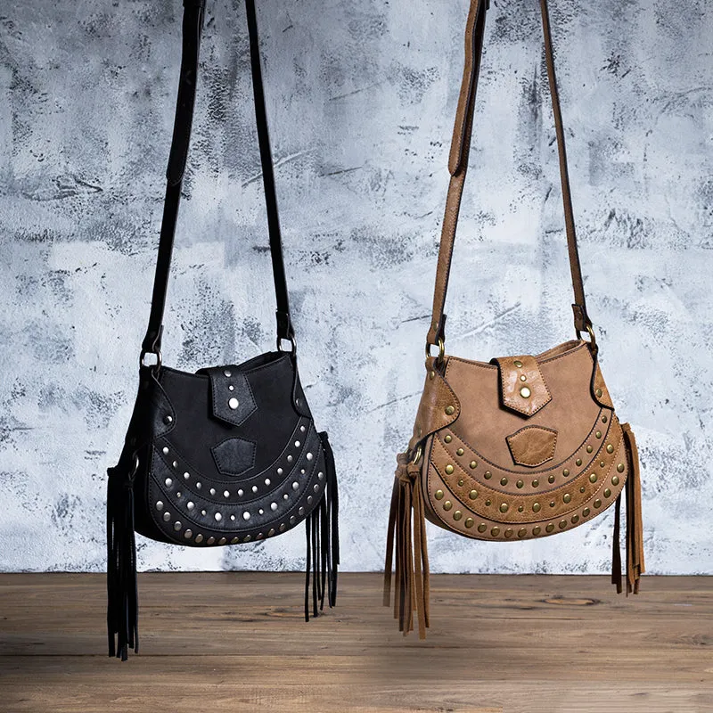 Ladies Western Crossbody Purse With Fringe Crossbody Boho Bag
