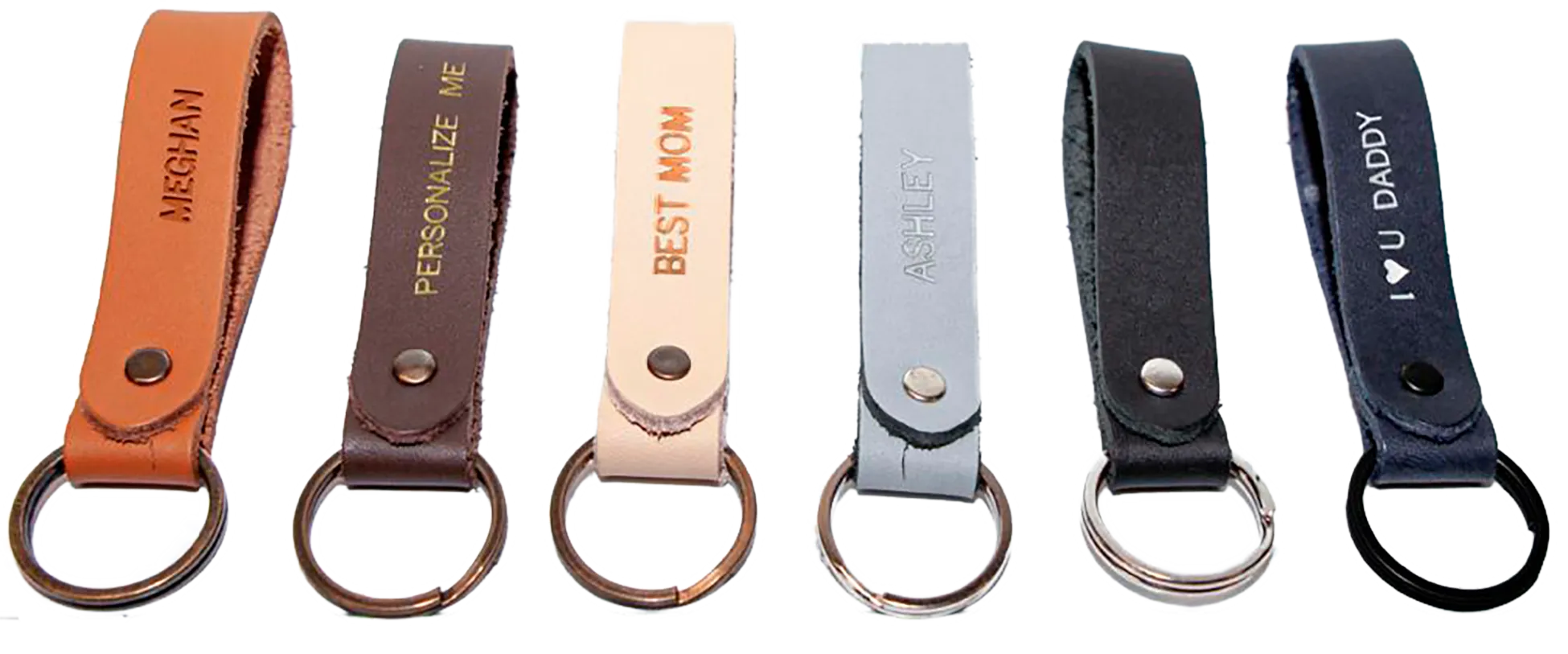 Leather Keychain - Wholesale - Cream