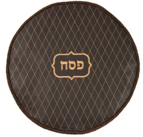 Leather Matzah Cover with embroidered Diamonds MA300-BR