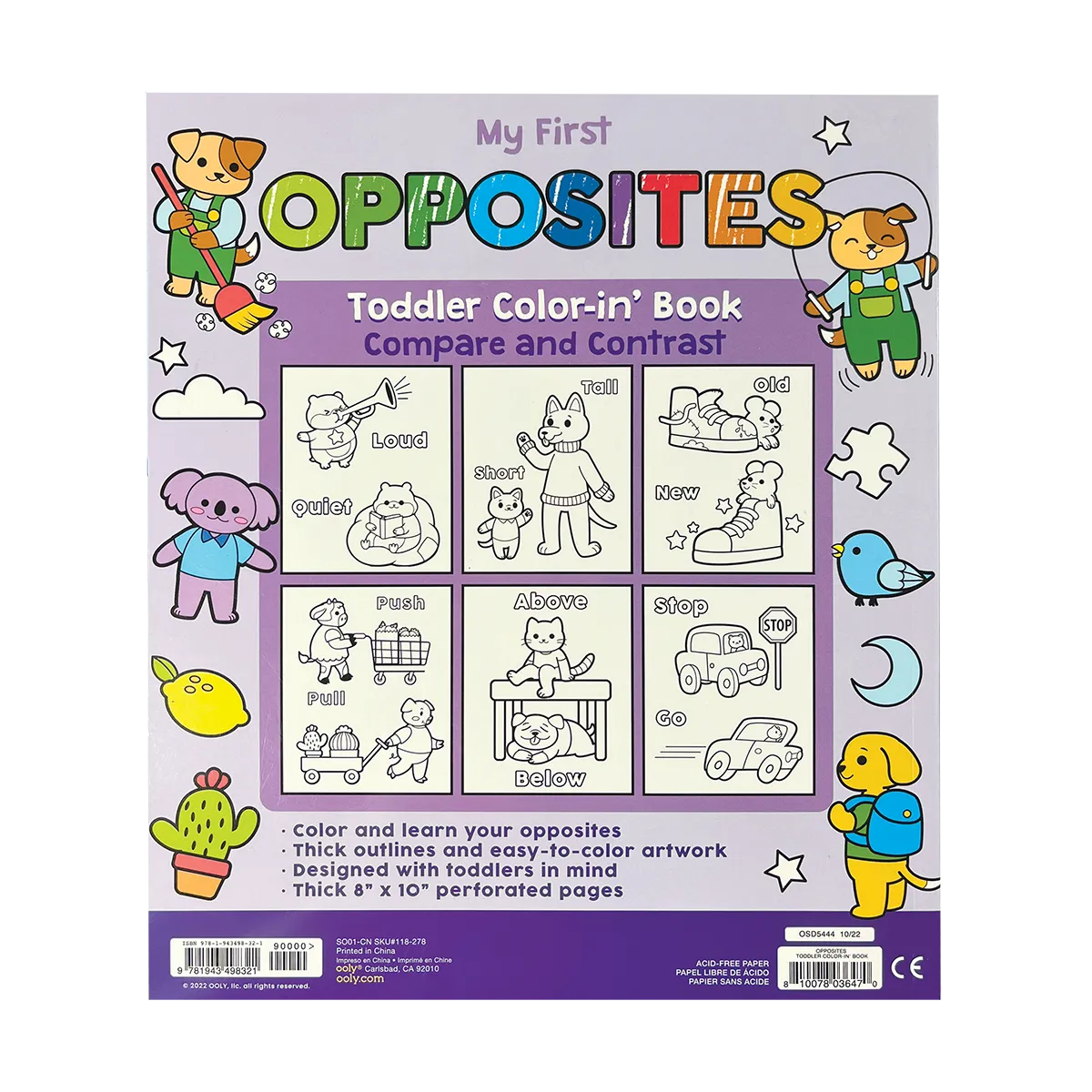 My First Opposites Toddler Color-in Book