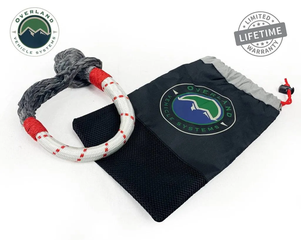 Overland Vehicle Systems Combo Pack Soft Shackle 7/16" 41,000 lb. and Recovery Ring 4.0" 41,000 lb. Gray | Universal