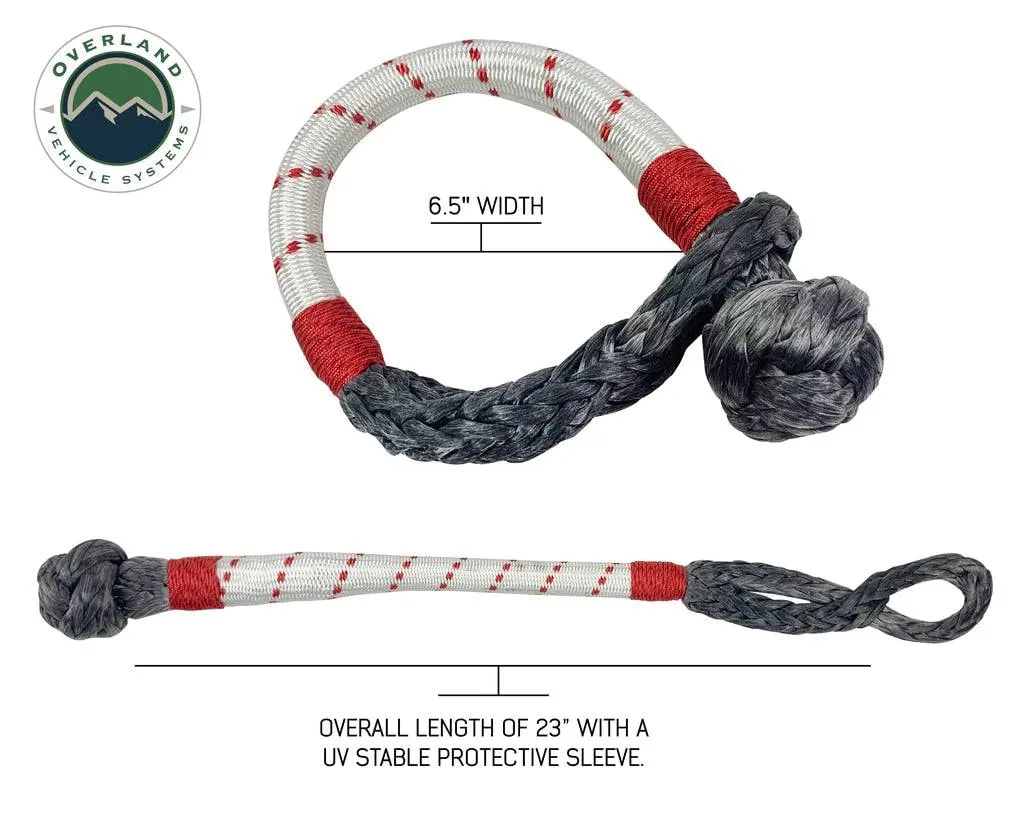 Overland Vehicle Systems Combo Pack Soft Shackle 7/16" 41,000 lb. and Recovery Ring 4.0" 41,000 lb. Gray | Universal