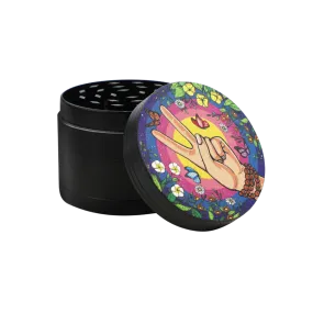 Peace Sign 4 Part Compact Grinder