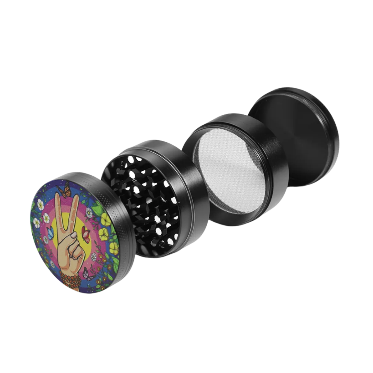 Peace Sign 4 Part Compact Grinder
