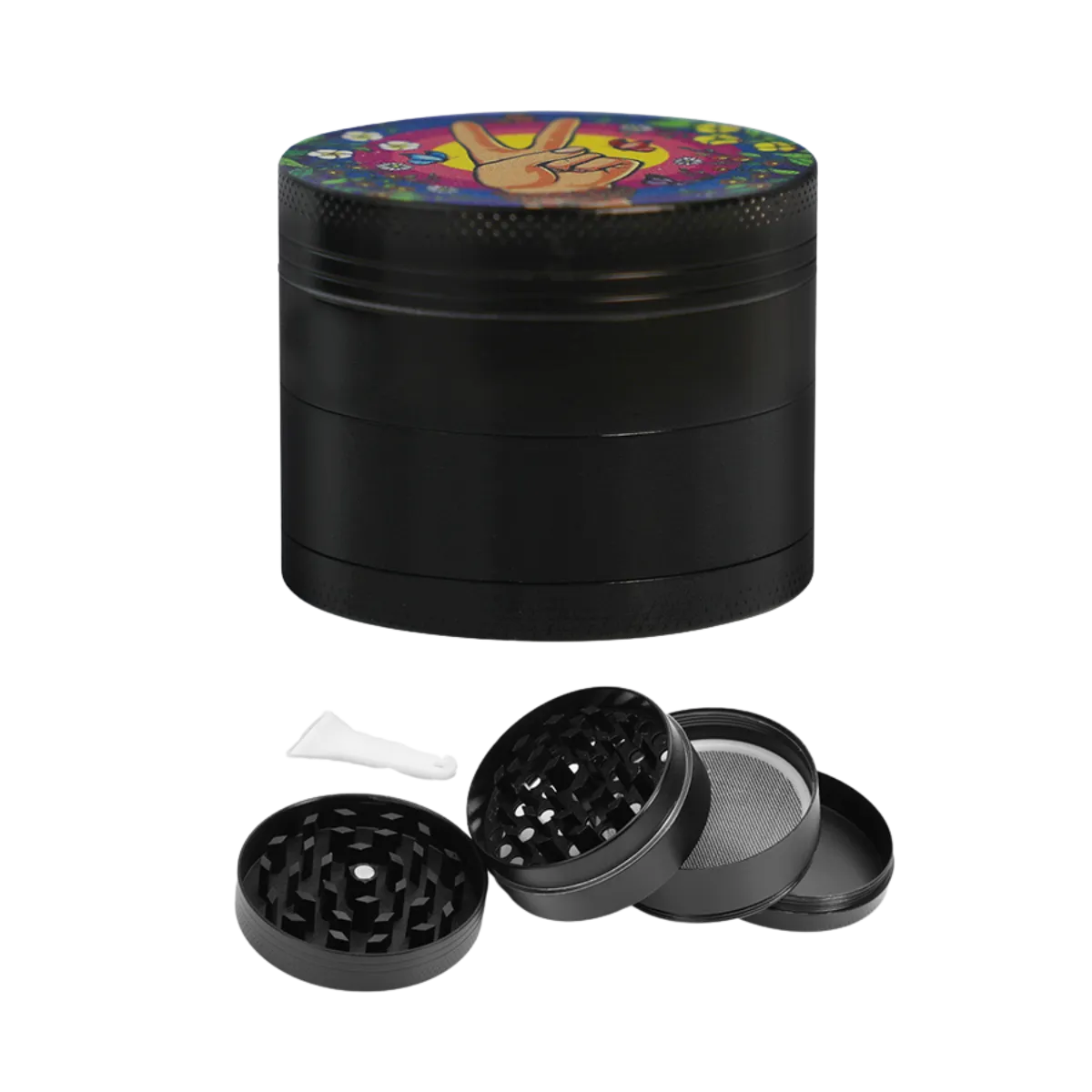 Peace Sign 4 Part Compact Grinder