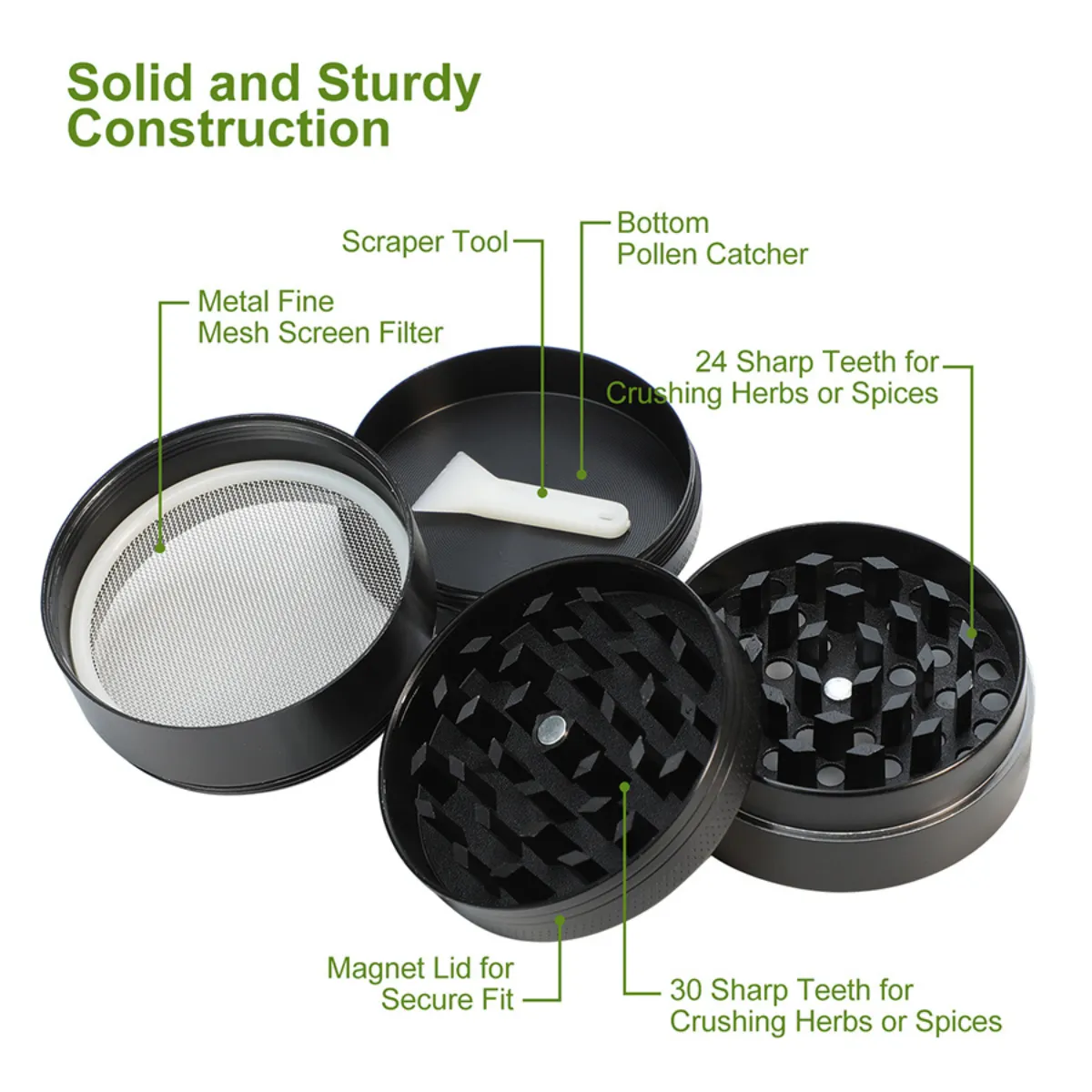 Peace Sign 4 Part Compact Grinder