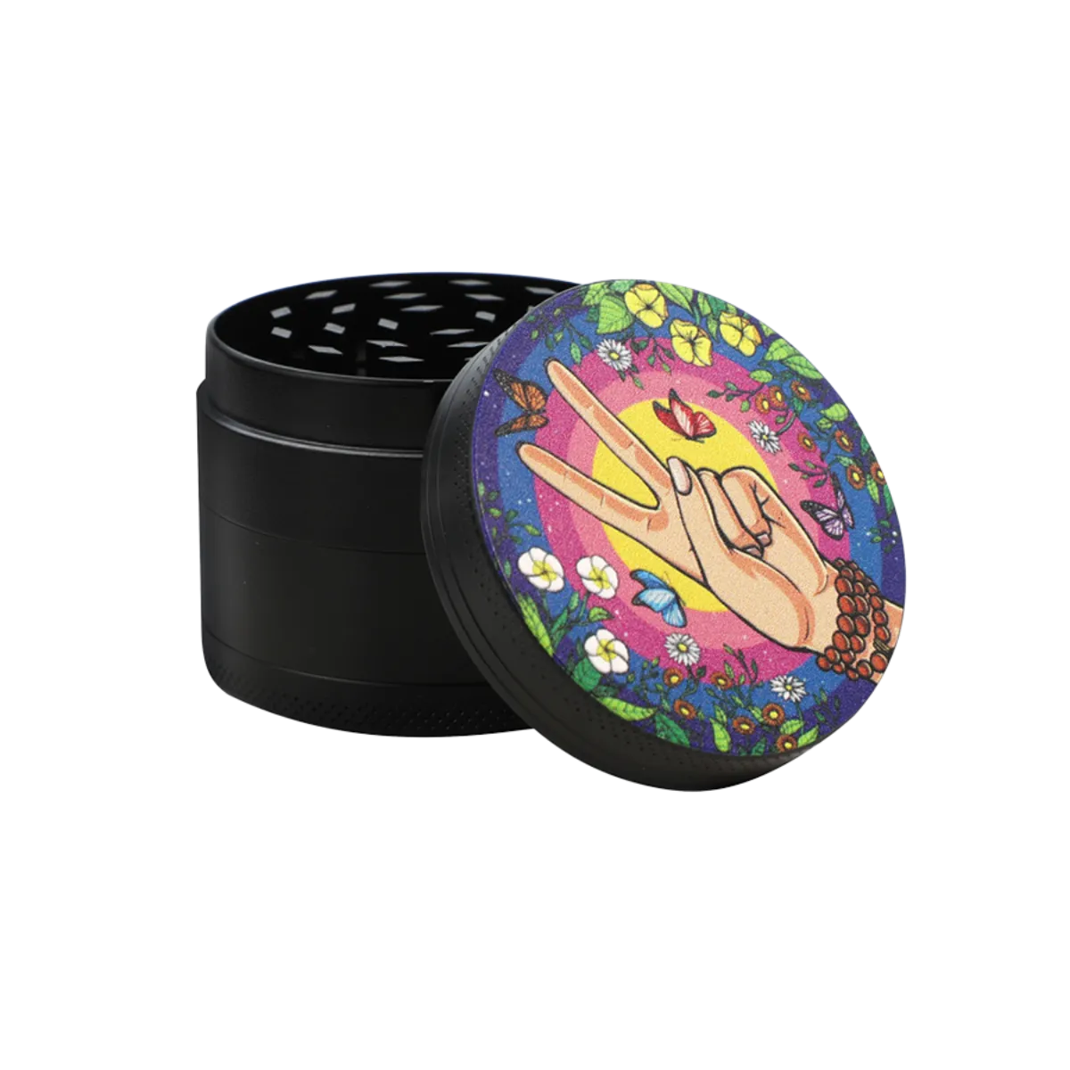 Peace Sign 4 Part Compact Grinder