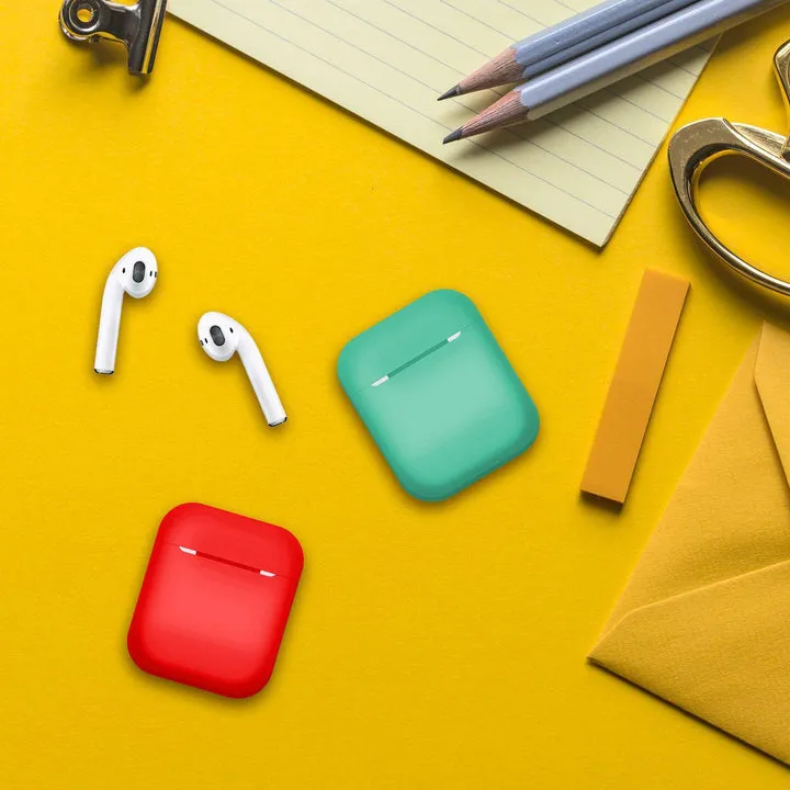 Red Soft Silicone Earphone Case Cover For AirPods 1/2
