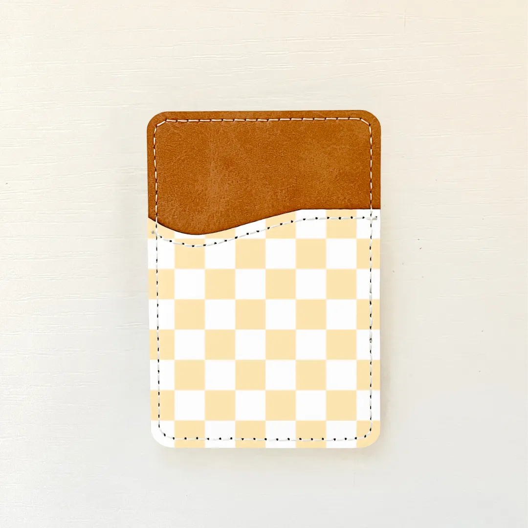 Spring Checkered Leather Card Holder