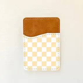 Spring Checkered Leather Card Holder