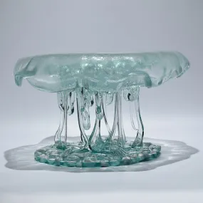 The Green Fountain - Fused glass sculpture