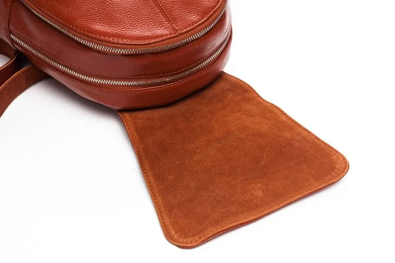 Top Grain Litchi Pattern Genuine Leather Cute Women's Backpack