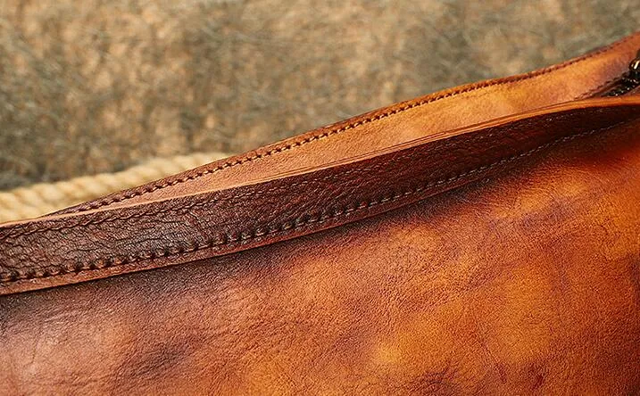 Vintage Leather Crossbody Chest Bag For Women Sling Pack