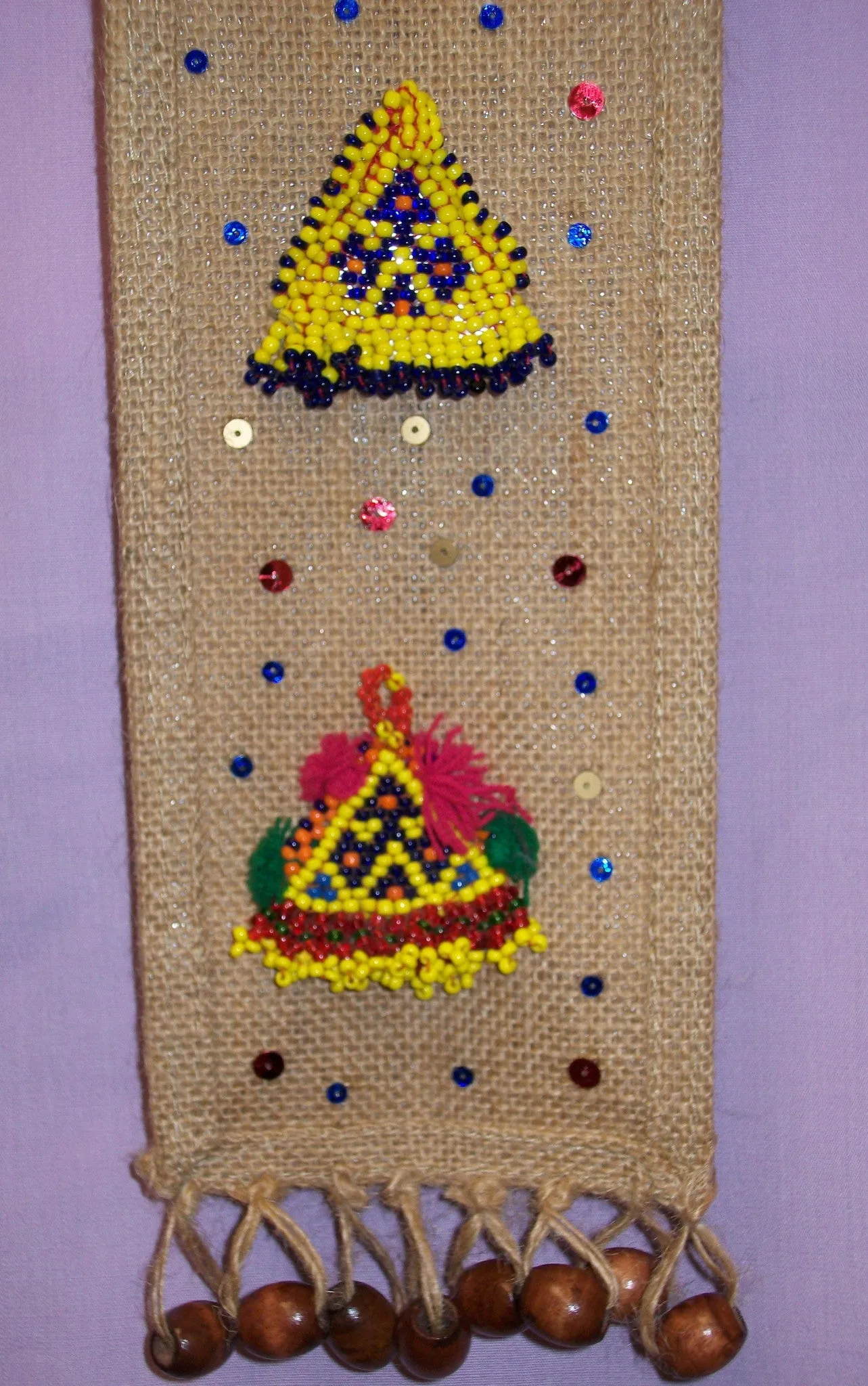 Wall Hang 276 Jute Tapestry Wine Bag