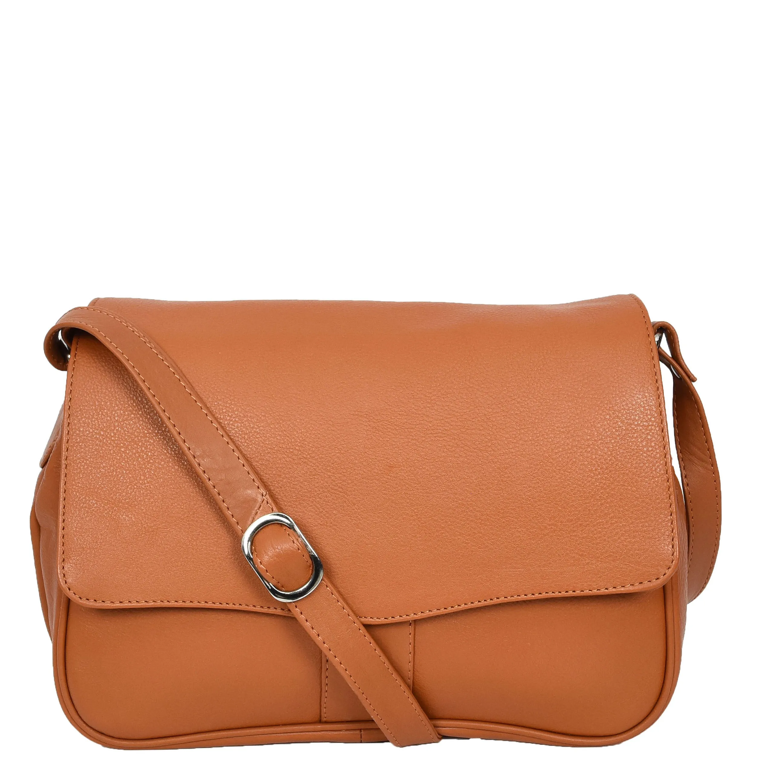 Womens Leather Classic Organiser Bag Matilda Cognac