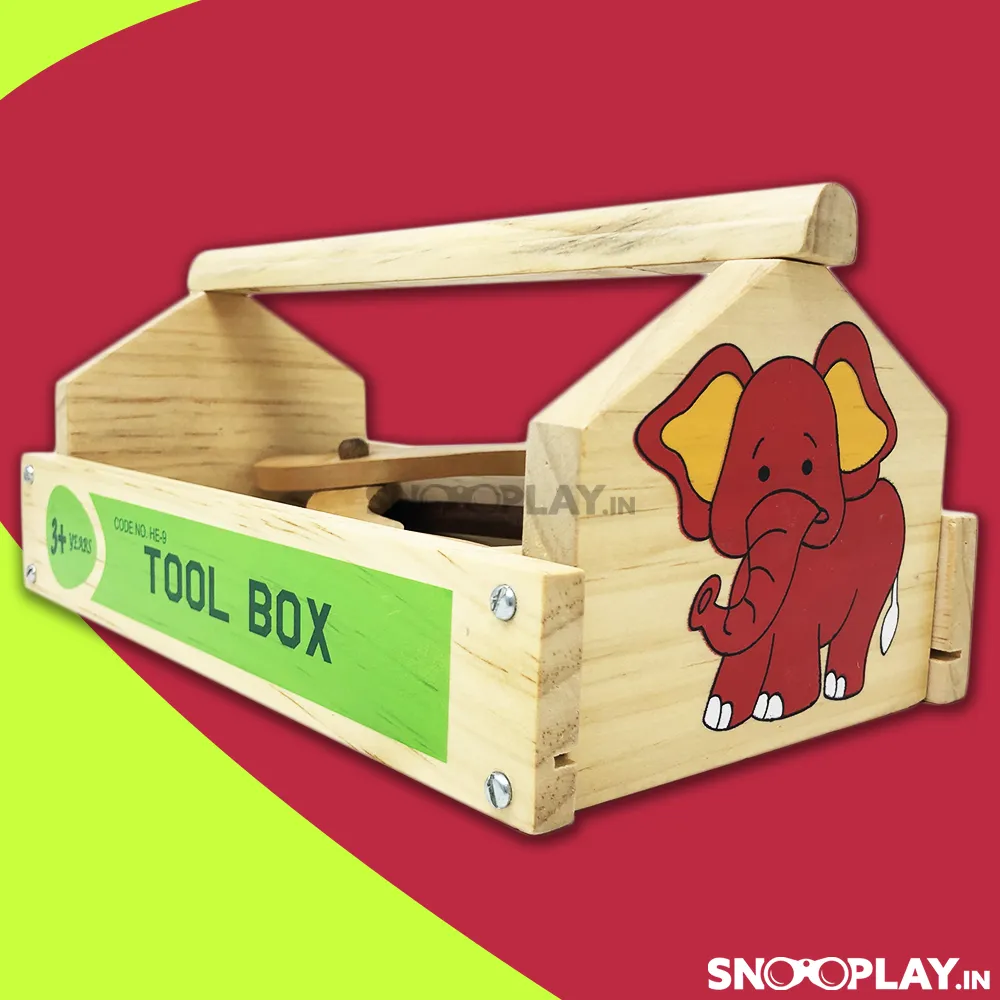 Wooden Tool Set With Tool Box Pretend Play Toy