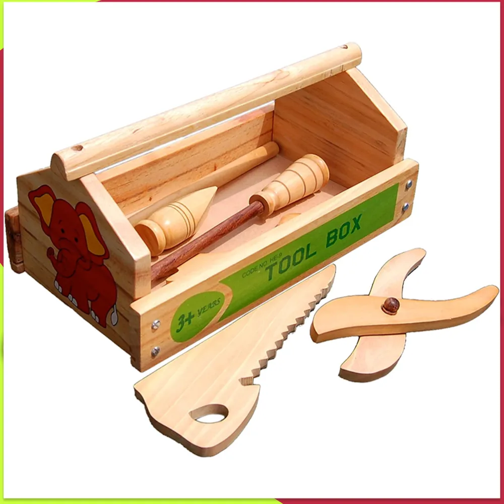 Wooden Tool Set With Tool Box Pretend Play Toy